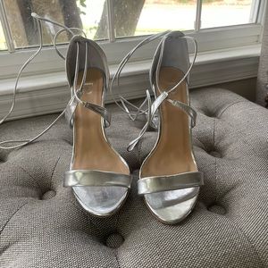 ASOS SILVER METALLIC HEELS
